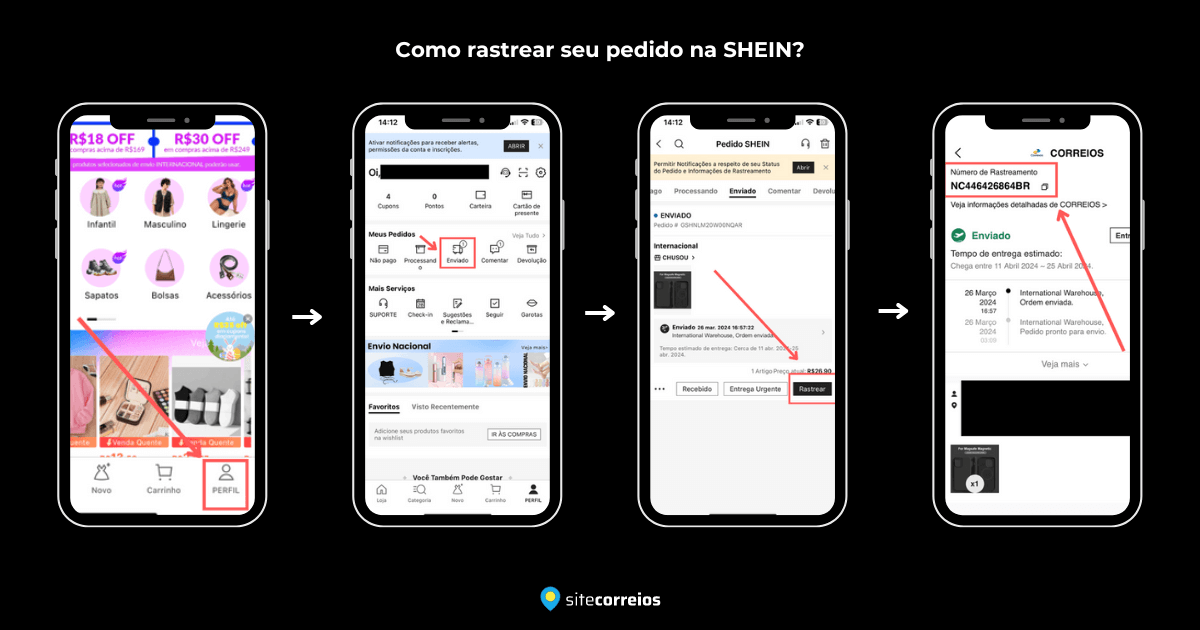 Rastreamento Shein